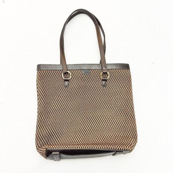 The Sak Brown Elliott Lucca Crochet Vintage Leather Handle Tan Handbag Purse - Picture 2 of 7